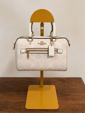 Coach Ivory Signature Mini Satchel with Gold Hardware